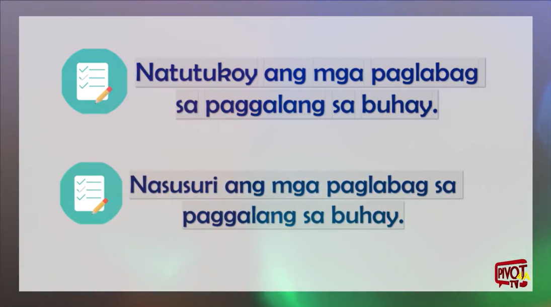 PIVOT TV Edukasyon sa Pagpapakatao Grade 10 Quarter 3 Week 3 Part 1